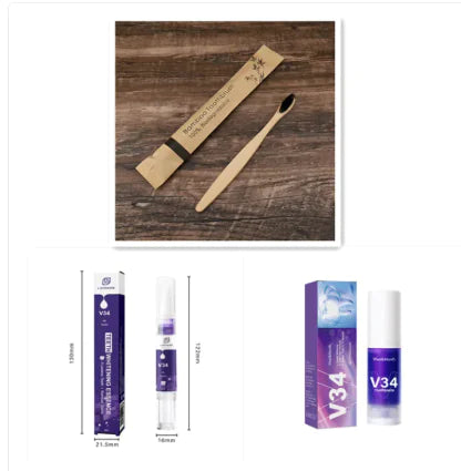 Mousse de Nettoyage Dentaire V34 Blanchiment et Soin des Gencives, Anti-jaunissement et Anti-Taches Dentifrice