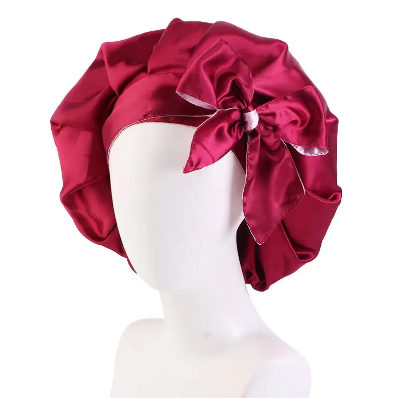 Bonnet de Soin des Cheveux pour Femmes en Satin Double Tendance