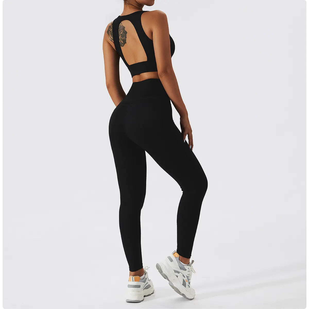 Ensemble de Fitness Nude Beauté Dos pour Femmes