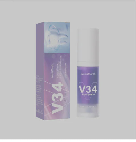 Mousse de Nettoyage Dentaire V34 Blanchiment et Soin des Gencives, Anti-jaunissement et Anti-Taches Dentifrice