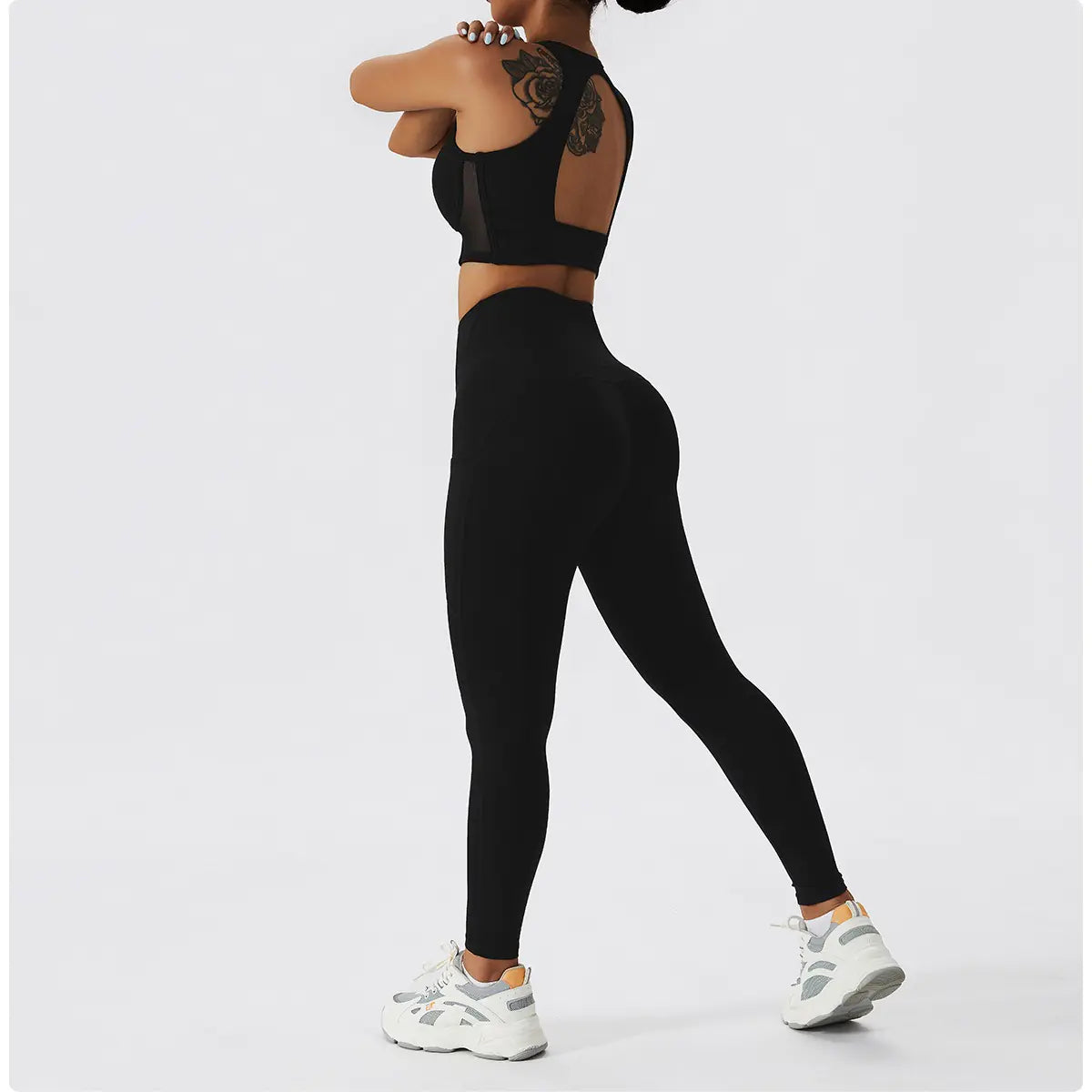Ensemble de Fitness Nude Beauté Dos pour Femmes