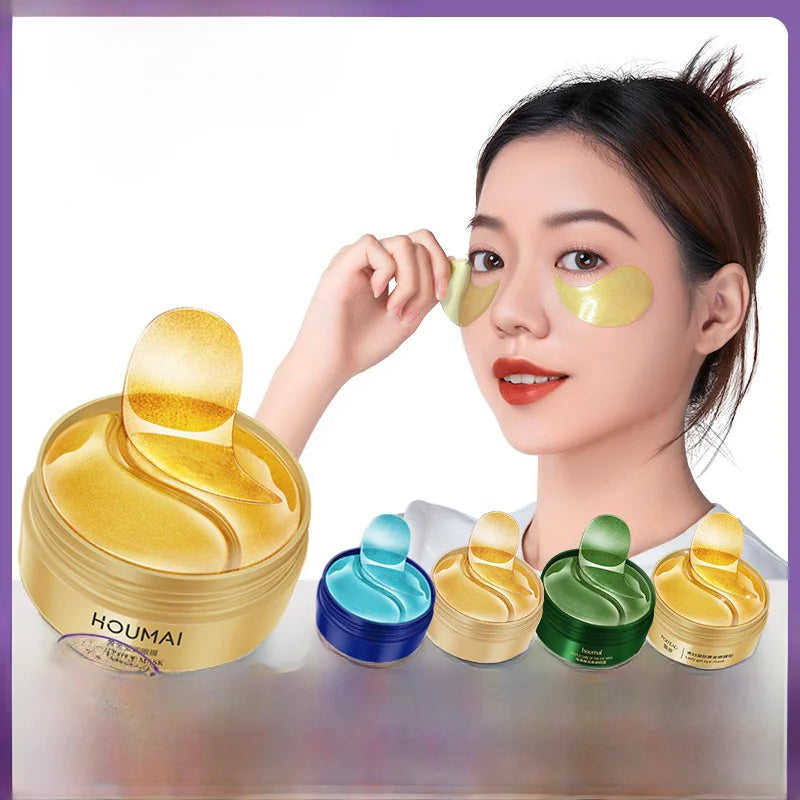 Masque pour les Yeux au Collagène et Or 24K pour Hydratation et Soin