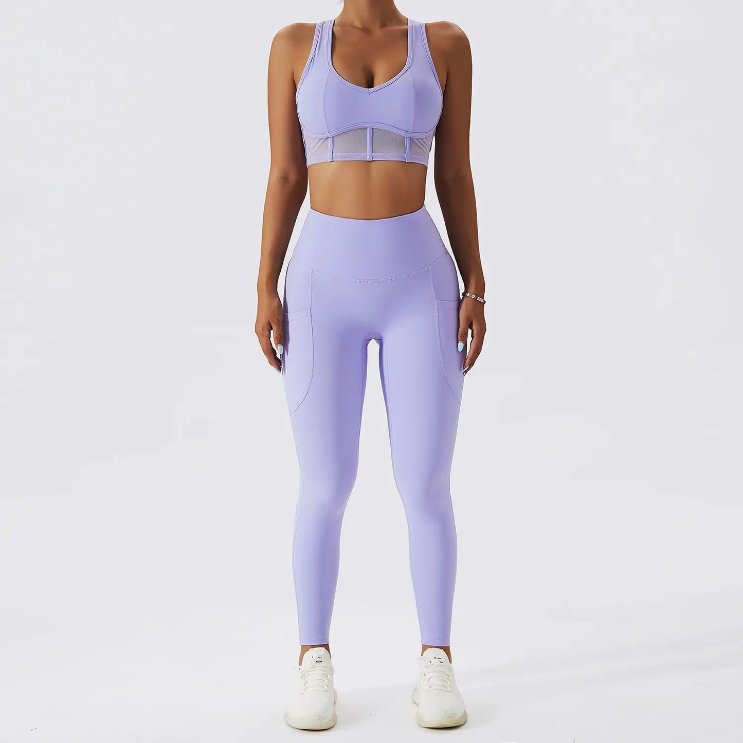 Ensemble de Fitness Nude Beauté Dos pour Femmes