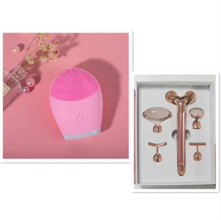 Brosse Nettoyante Faciale en Silicone Ultrasonique - Appareil de Soin de la Peau Électrique