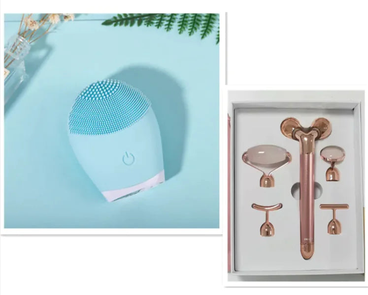Brosse Nettoyante Faciale en Silicone Ultrasonique - Appareil de Soin de la Peau Électrique