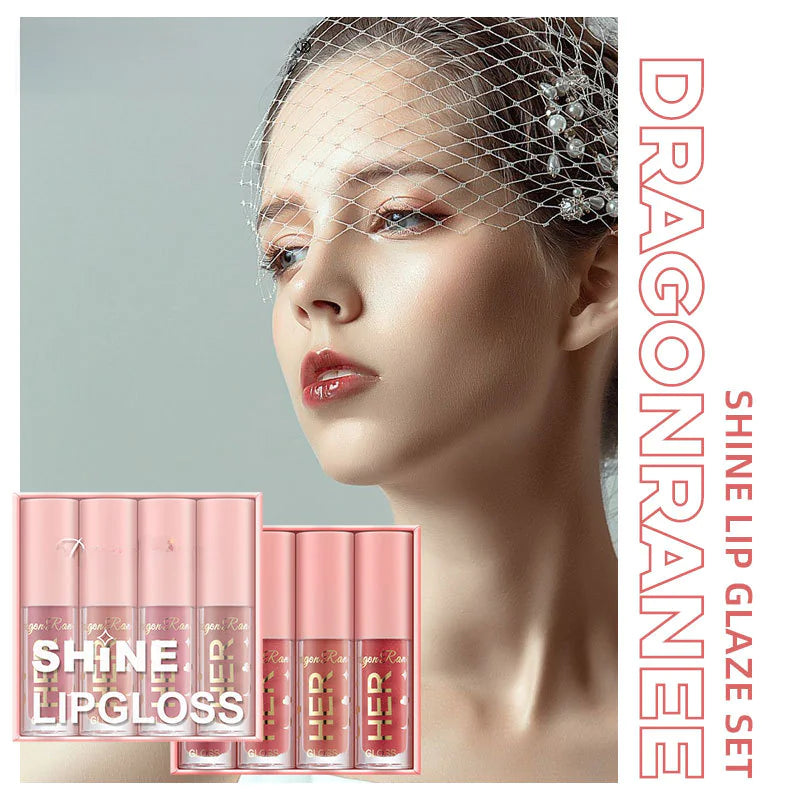 Ensemble de 4 Brillants à Lèvres Roses pour Maquillage et Beauté