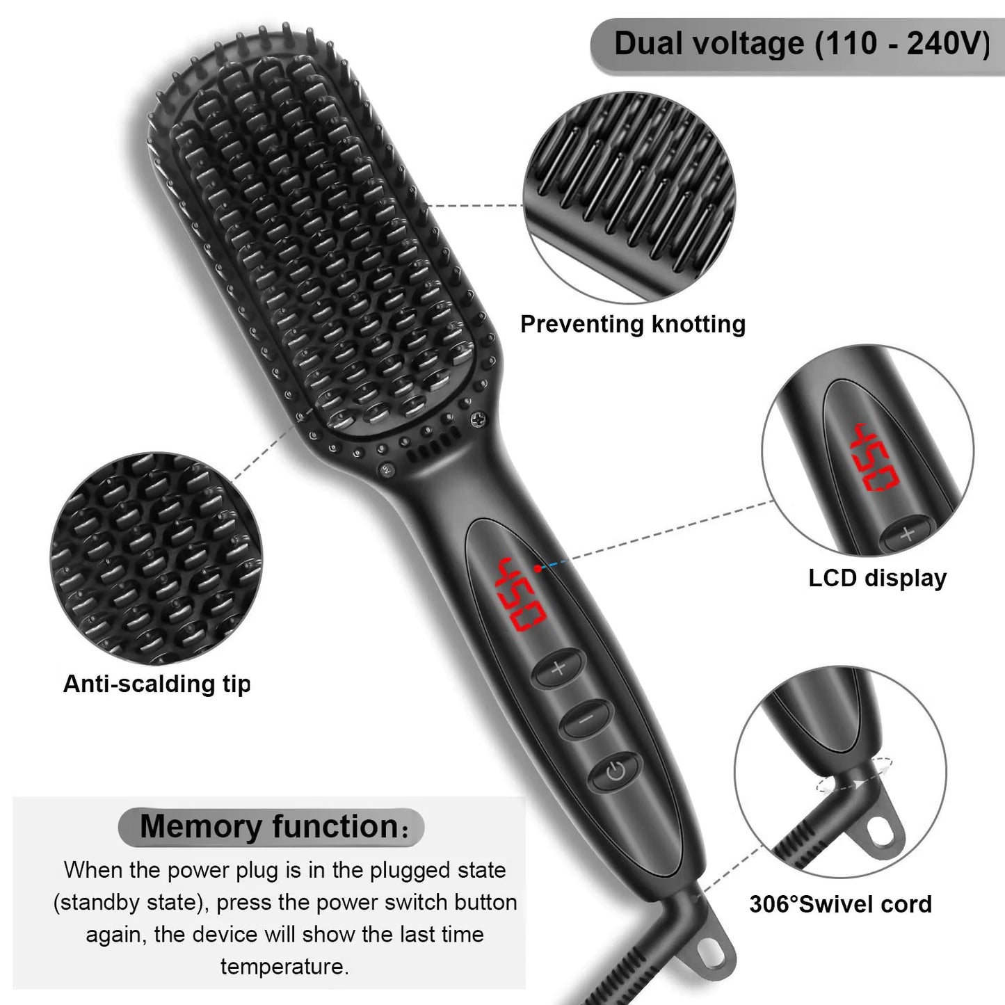 Nouveau Brosse à Air Chaud Amazon pour Soins des Cheveux et de la Barbe pour Hommes