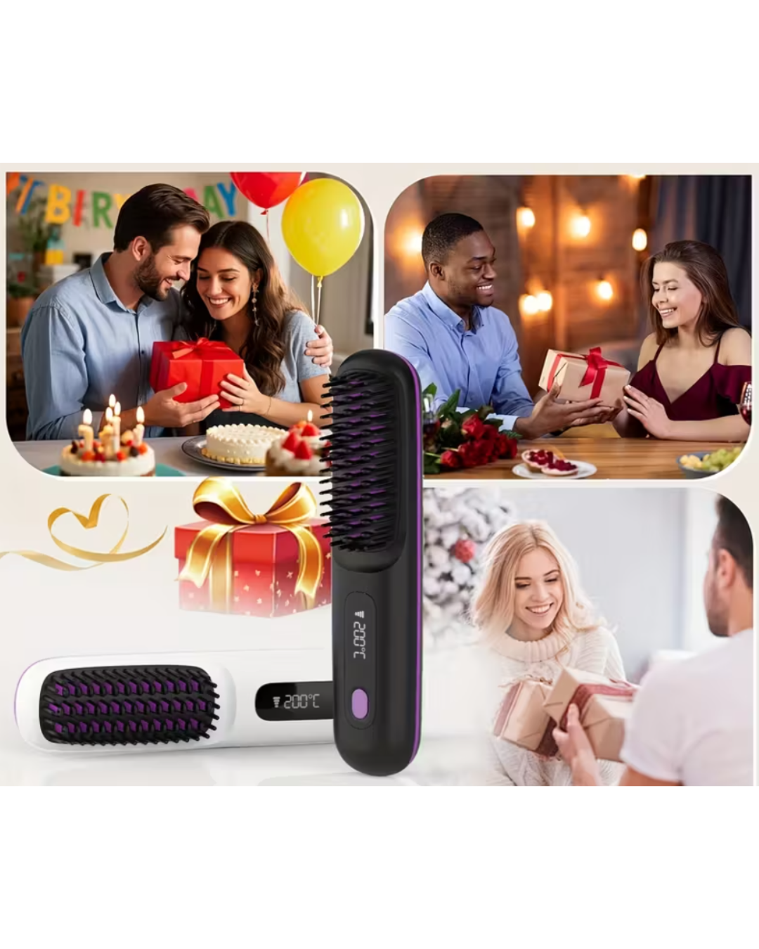 Brosse Lissante USB Pro - Cheveux Parfaits en 5 Minutes