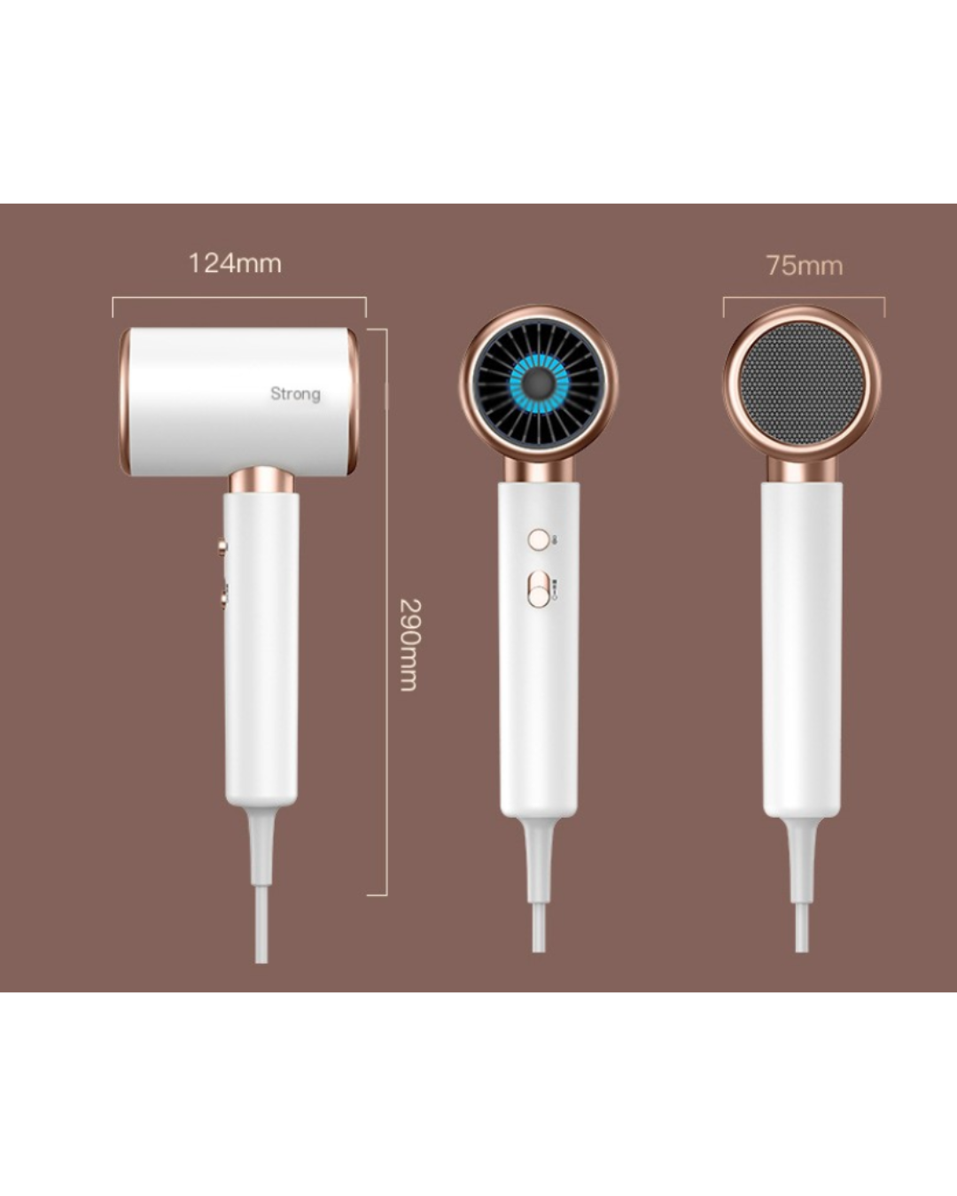 Sèche-cheveux Professionnel 2400W - Séchage Rapide et Silencieux