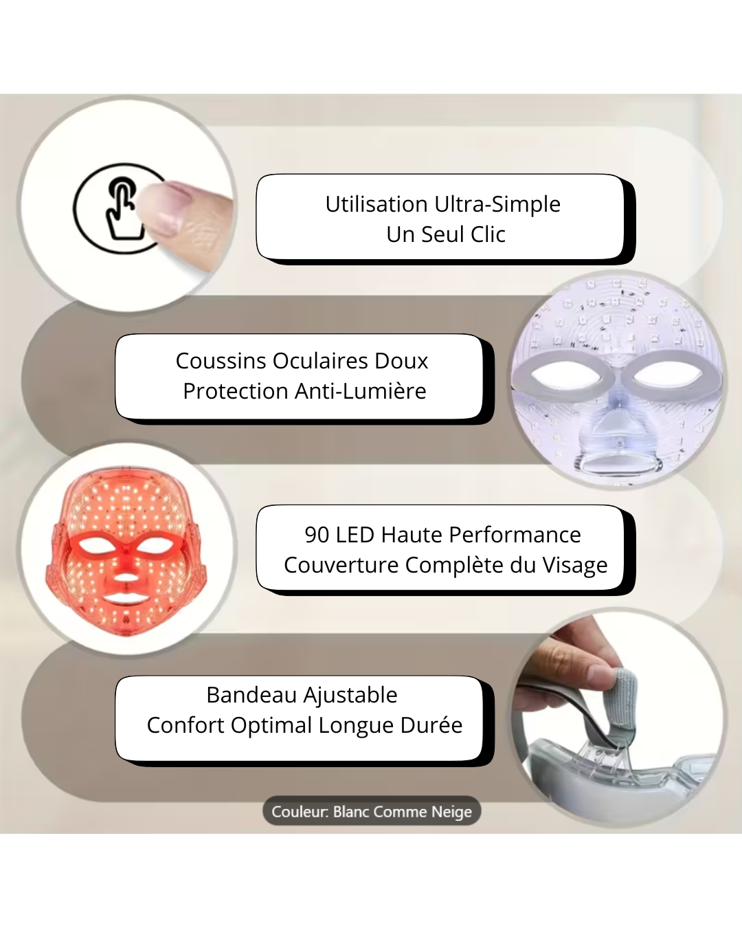 Masque de beauté LED 7 couleurs