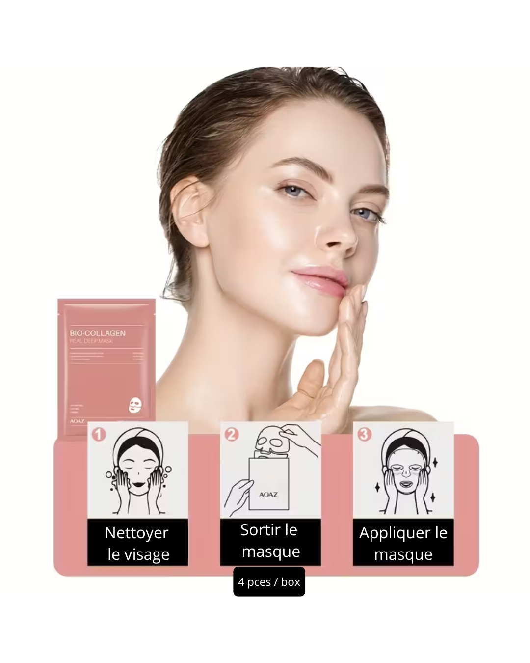 Masques Visage Bio-Collagène - Hydratation Profonde & Anti-Âge