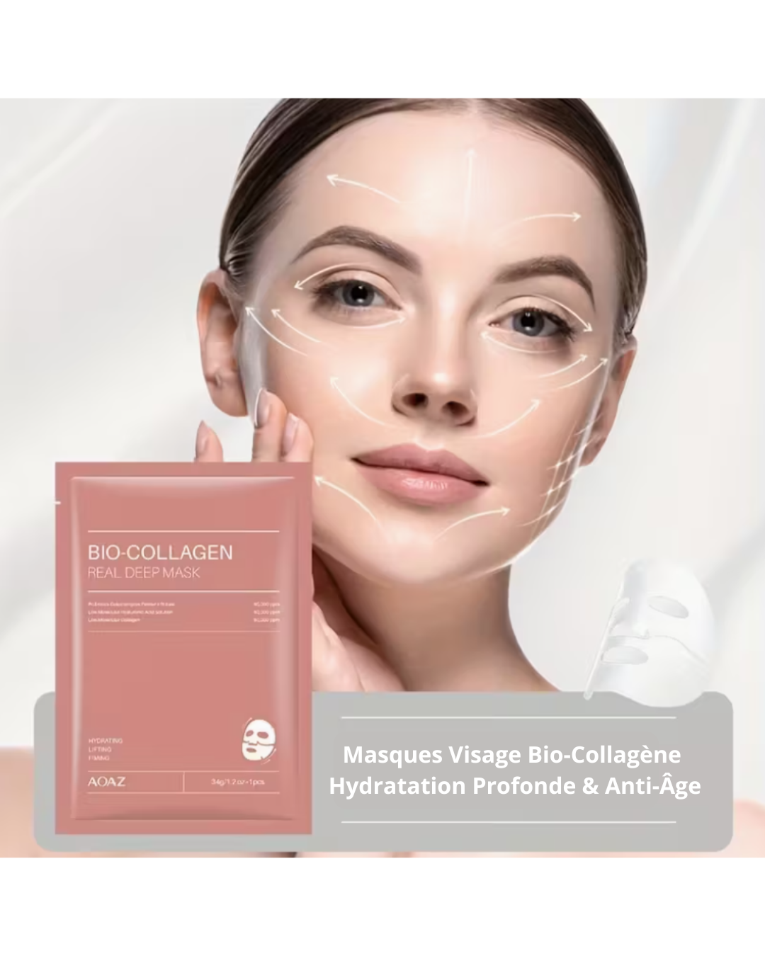 Masques Visage Bio-Collagène - Hydratation Profonde & Anti-Âge