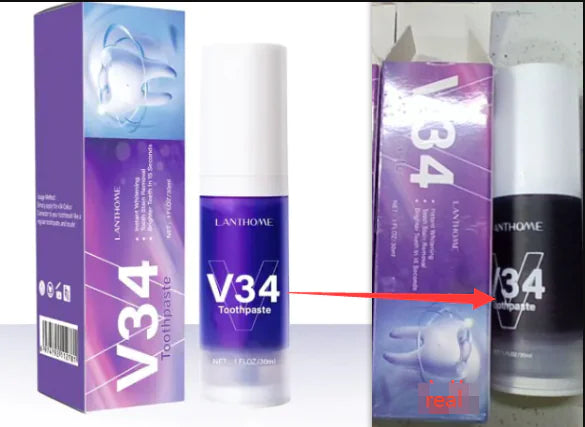 Mousse de Nettoyage Dentaire V34 Blanchiment et Soin des Gencives, Anti-jaunissement et Anti-Taches Dentifrice