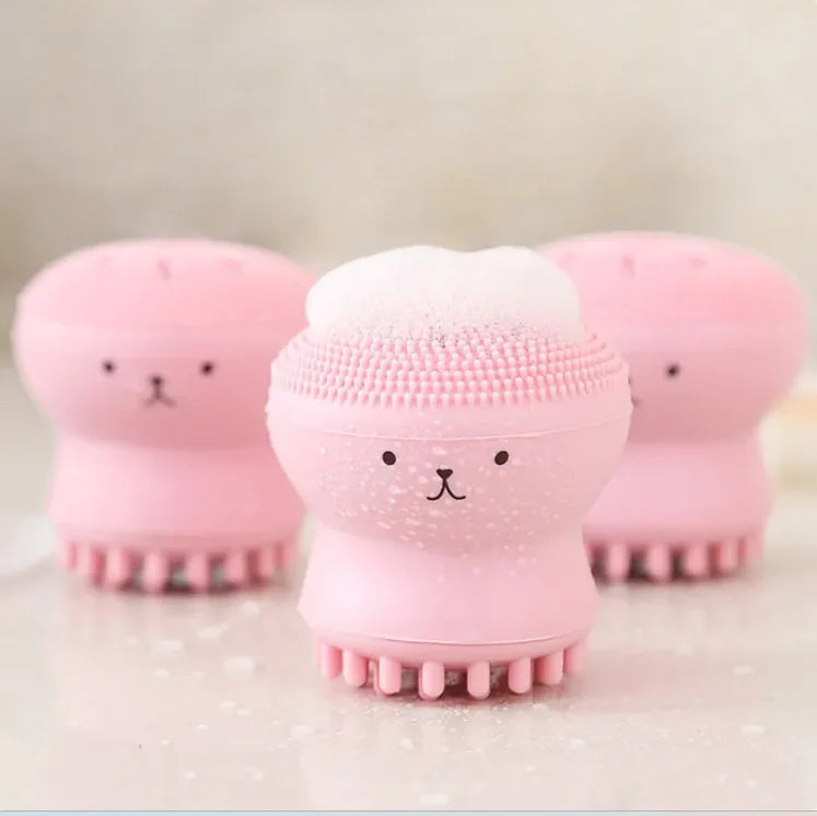 Brosse Nettoyante & Exfoliante en Silicone – Outil de soin de la peau mignon et efficace