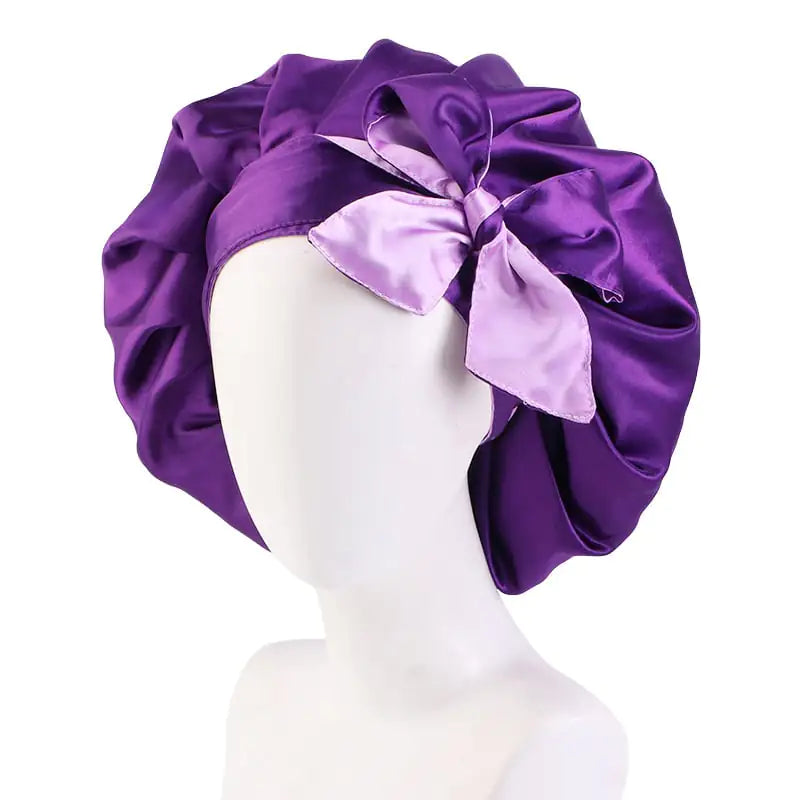 Bonnet de Soin des Cheveux pour Femmes en Satin Double Tendance