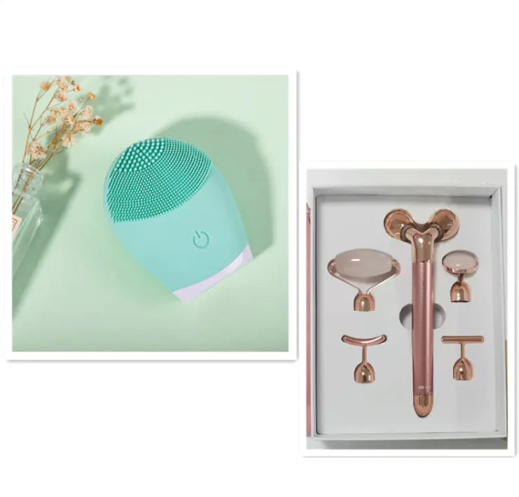 Brosse Nettoyante Faciale en Silicone Ultrasonique - Appareil de Soin de la Peau Électrique