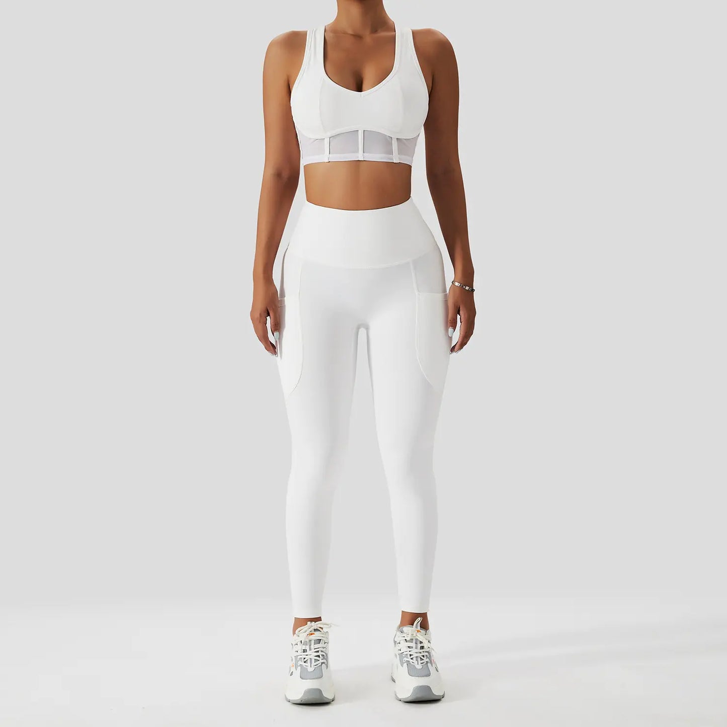 Ensemble de Fitness Nude Beauté Dos pour Femmes