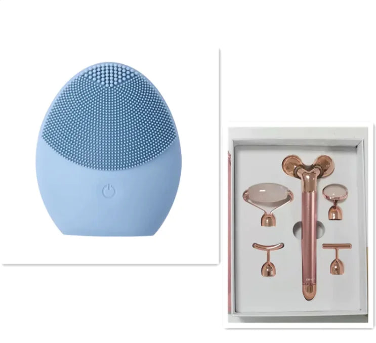Brosse Nettoyante Faciale en Silicone Ultrasonique - Appareil de Soin de la Peau Électrique
