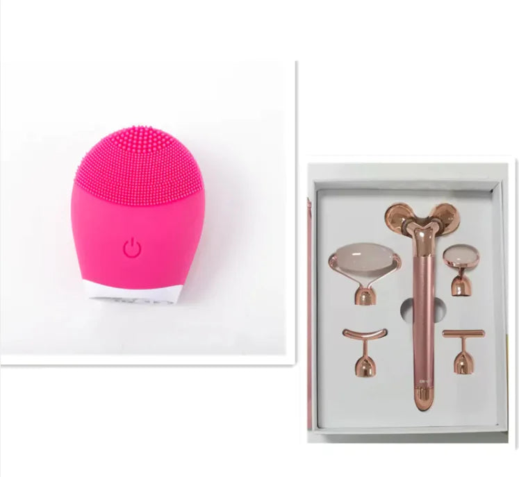 Brosse Nettoyante Faciale en Silicone Ultrasonique - Appareil de Soin de la Peau Électrique