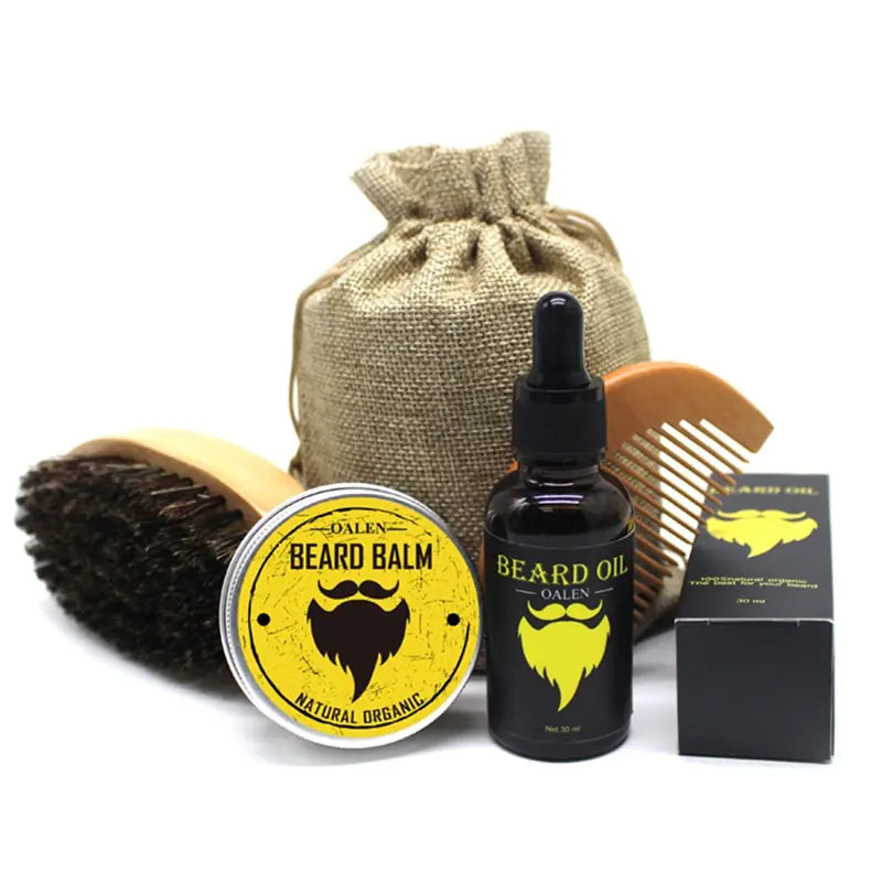 Kit de soins de barbe pour hommes avec baume et huile pour la barbe