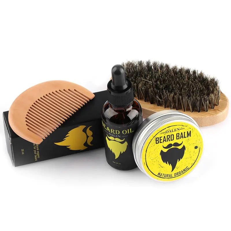 Kit de soins de barbe pour hommes avec baume et huile pour la barbe
