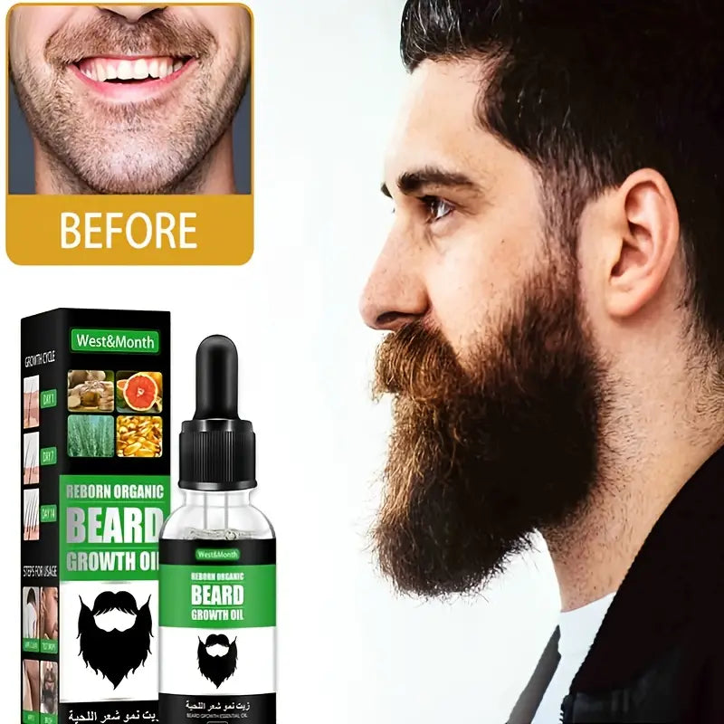 Huile et Sérum de Soin de Barbe pour Épaississement et Volume des Cheveux